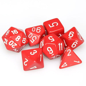 7 DICE SET OPAQUE: RED/WHITE