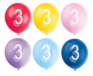 Numbered Latex Balloons