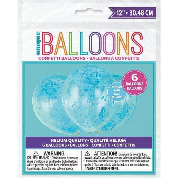6X BLUE CONFETTI BALLOONS PKG - Sweet Thrills