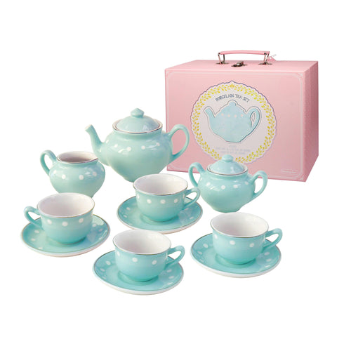 PORCELAIN TEA SET -TEAL