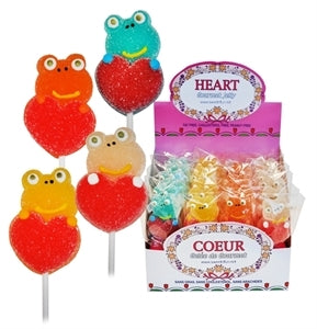 JELLY FROG WITH HEART LOLLIPOP