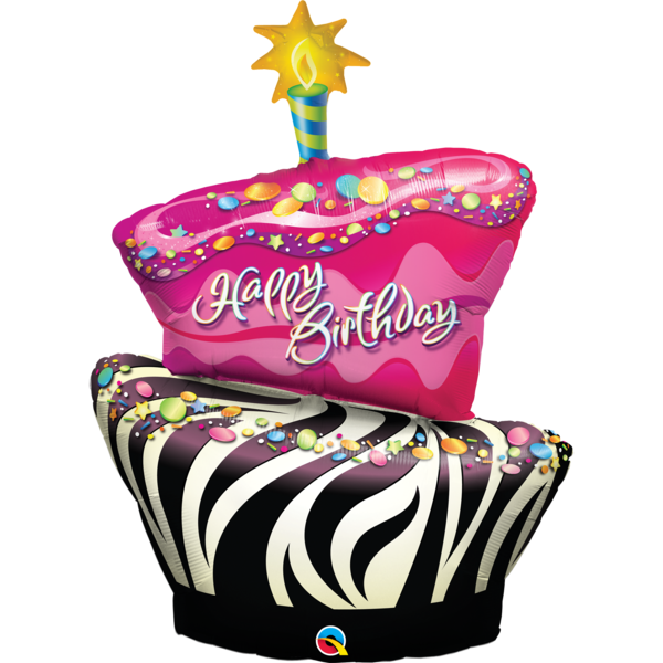 Pink Zebra Balloon Cake