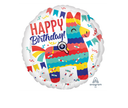 HAPPY BDAY FOIL PINATA BALLOON