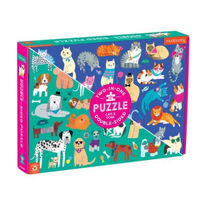 (100 pcs) Double Sided Cats and Dogs Puzzle