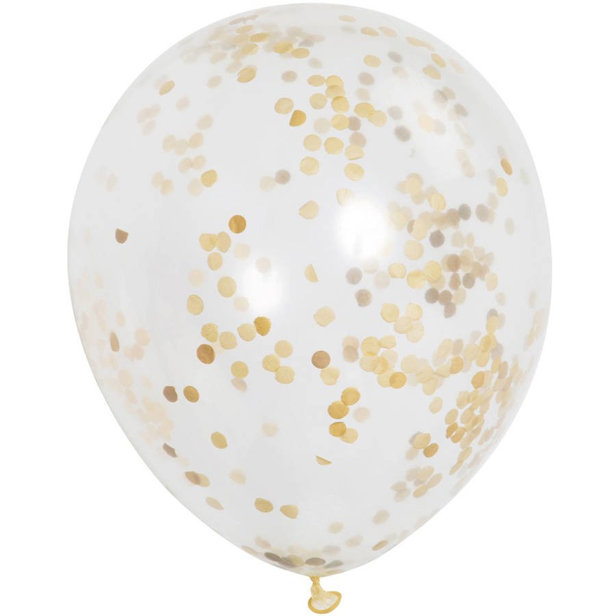 CONFETTI BALLOONS GOLD (6 PCS) - Sweet Thrills