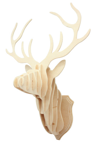 3D Wooden Deer Head