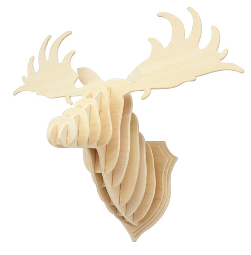 3D Wooden Elk Head
