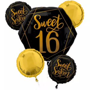 Black Sweet Sixteen Balloons