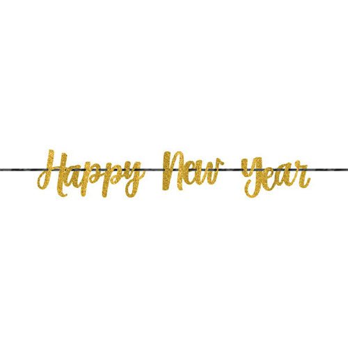 GOLD GLITTER HAPPY NEW YEAR BANNER - Sweet Thrills