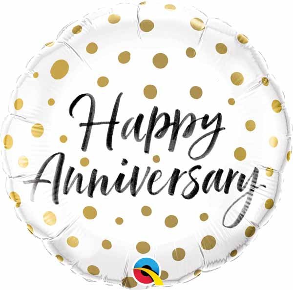 HAPPY ANNIVERSARY GOLD DOT 22" - Sweet Thrills