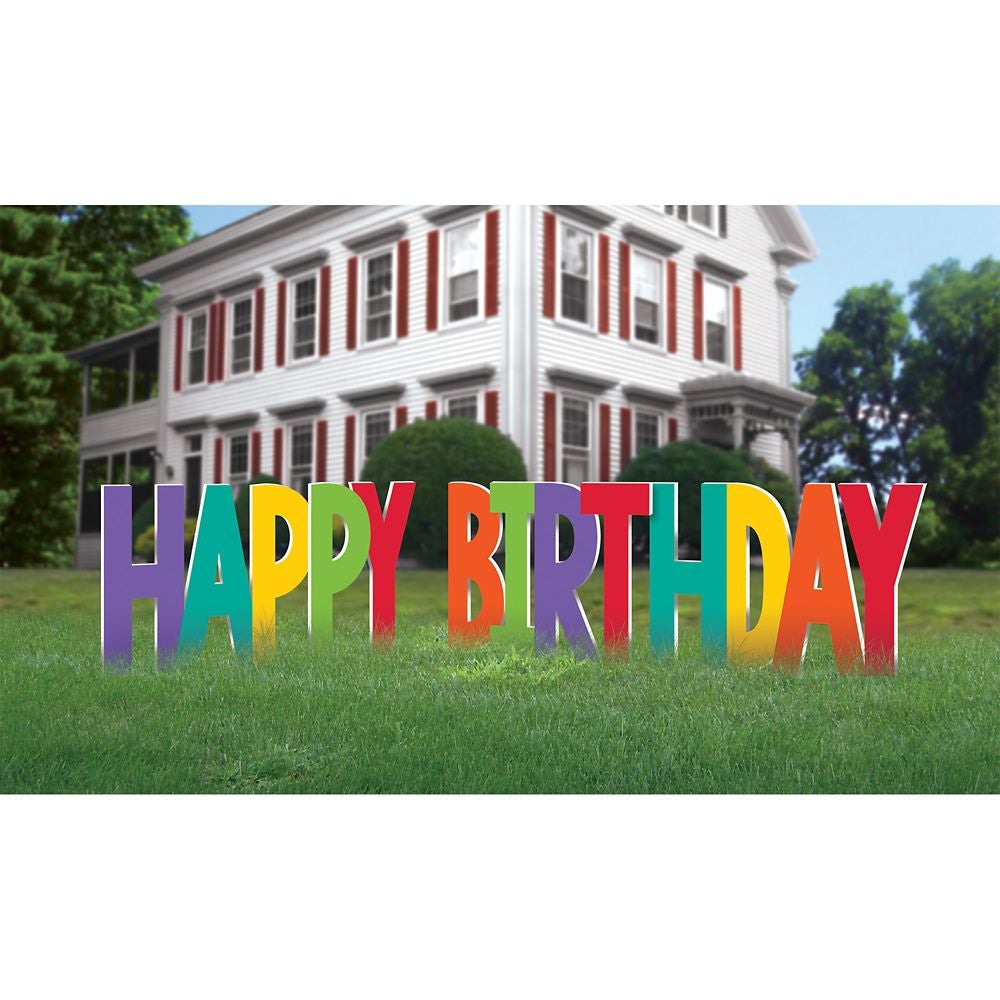HAPPY BDAY YARD SIGN MULTICOLOUR - Sweet Thrills