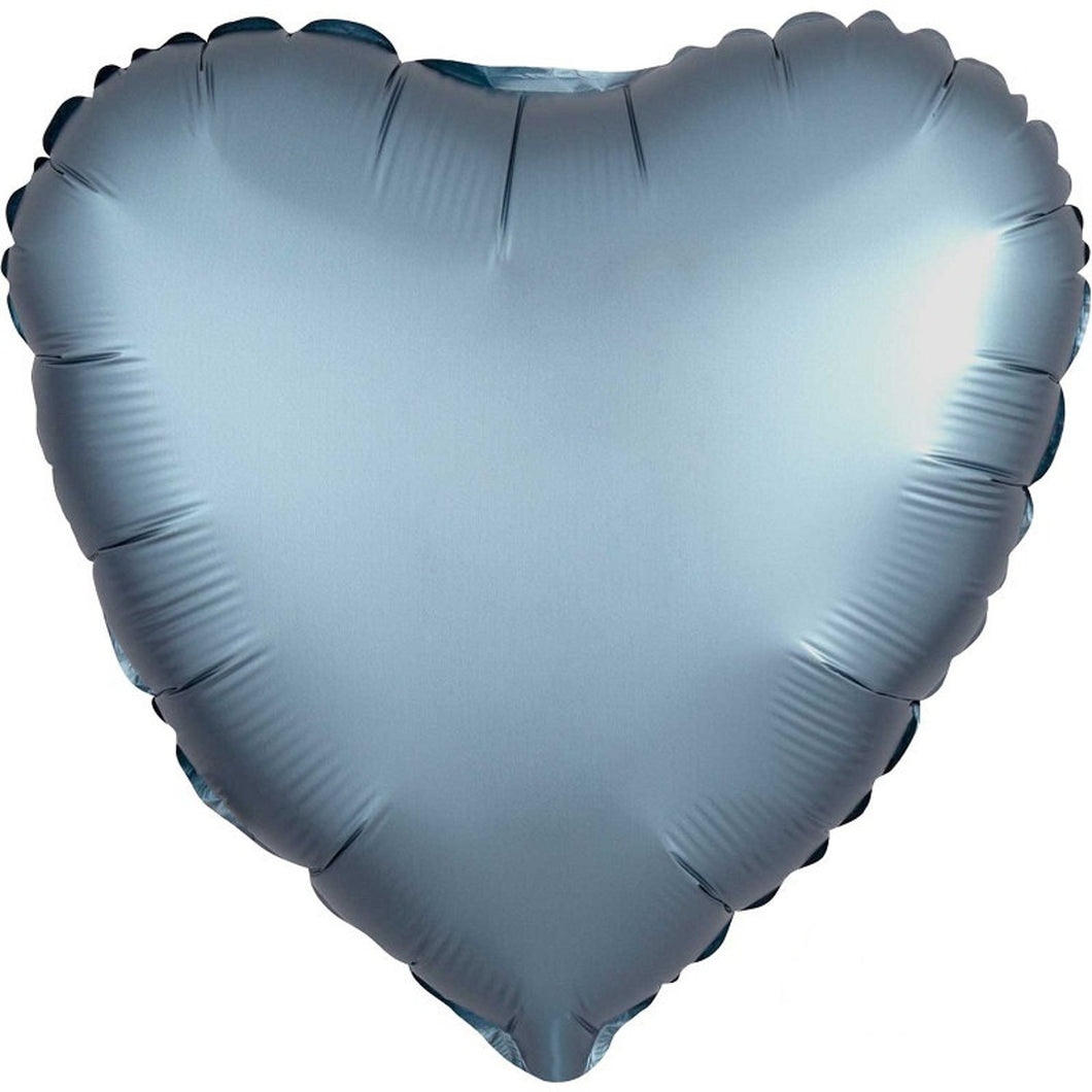SATIN LUXE STEEL BLUE HEART