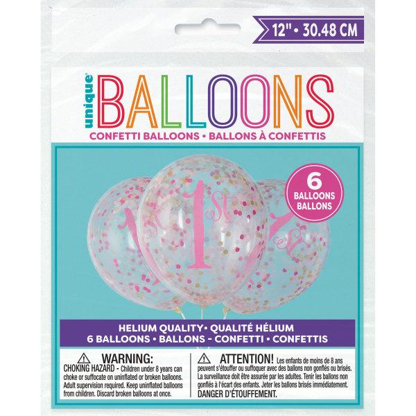 PINK 1ST BIRTHDAY CONFETTI BALLOONS PKG - Sweet Thrills