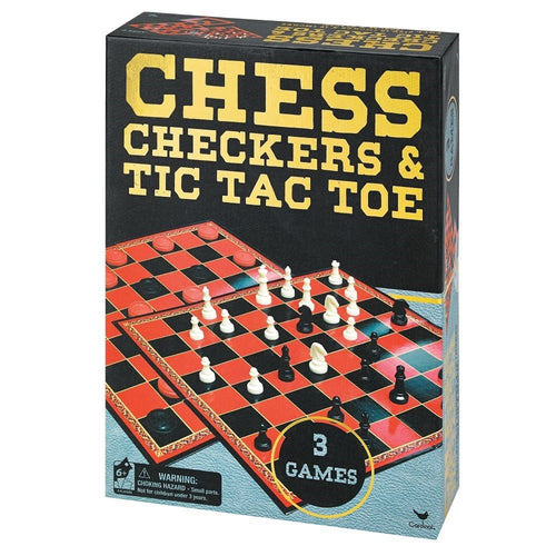 CHESS+CHECKERS+TIC TAC TOE BASIC BOARD