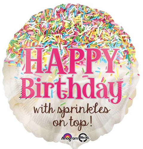 Happy Birthday with Sprinkles on Top Balloon